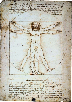 "L'homme de Vitruve" (1492) dessiné par Léonard de Vinci